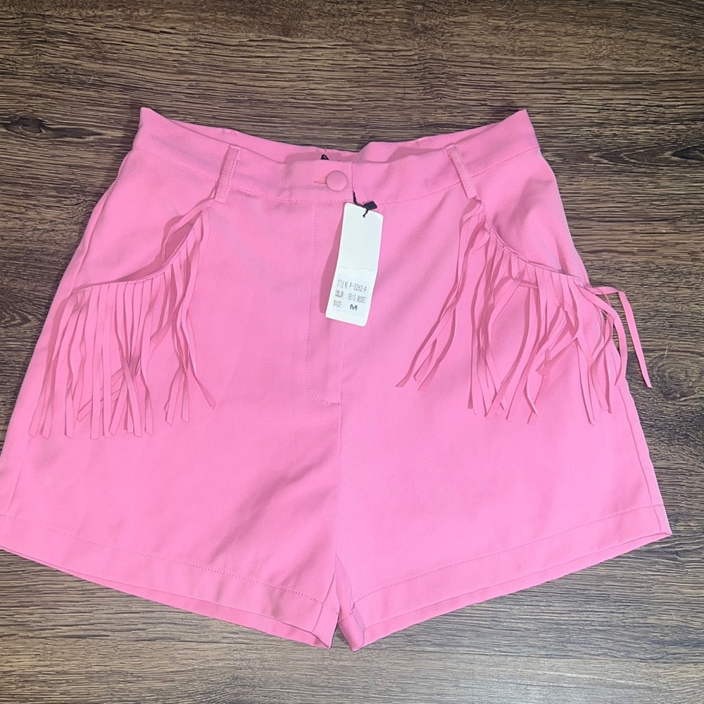 Strut & Bolt medium Pink Fringe Women Shorts